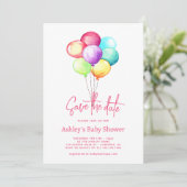 Save The Date Ballonnen Baby Shower (Staand voorkant)