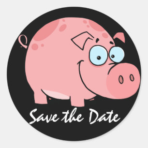 Save the Date - BBQ - Feest - SRF Ronde Sticker