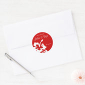 Save the Date Beach Bruiloft Stickers Hibiscus Roo (Envelop)