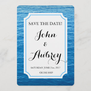 Save the Date Beach Cruise Ship Wedding
