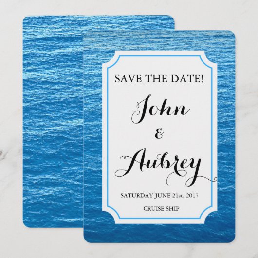 Save the Date Beach Cruise Ship Wedding (Voorkant / Achterkant)