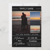 Save the Date Beach Photo Collage Kaart (Voorkant)