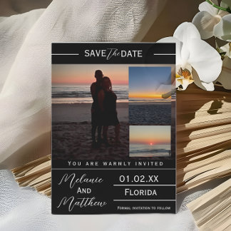 Save the Date Beach Photo Collage Kaart