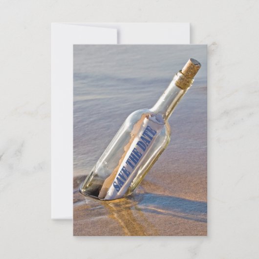 "Save The Date"-bericht in een fles Save The Date (Voorkant)