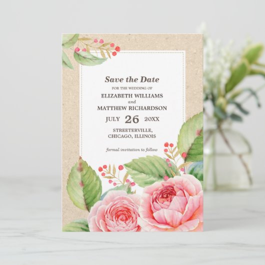 Save the date. Berichten over het huwelijk met bij Kaart (Staand voorkant)