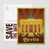 Save the date | Berlijn, Duitsland Aankondigingskaart (Voorkant / Achterkant)