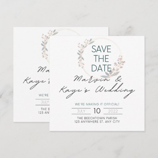 Save the date || BESTE DEAL | AFBEELDINGSINVITATIE Kaart (Voorkant / Achterkant)