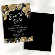 Save the Date Black Gold 50e Verjaardag