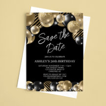 Save the Date Black Gold 50e Verjaardag