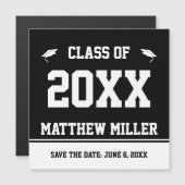 Save the Date Black White Afstudeerder Naam Afstud (Voorkant / Achterkant)