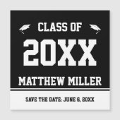 Save the Date Black White Afstudeerder Naam Afstud (Voorkant)