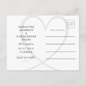 Save the Date Black & White Photo Wedding Aankondigingskaart (Achterkant)