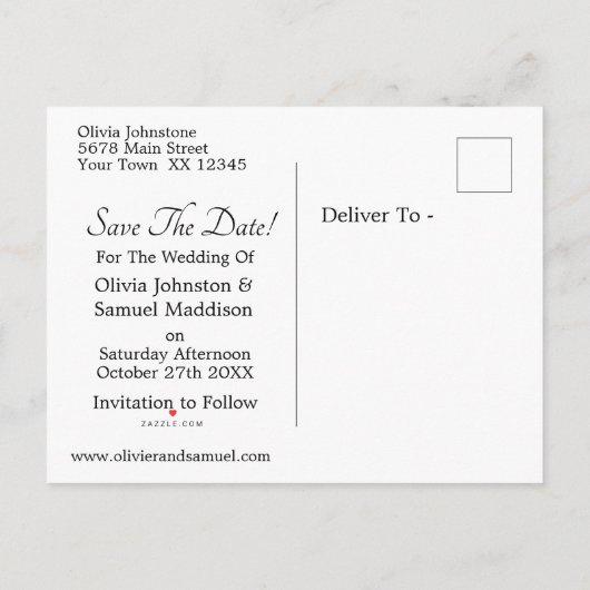 Save The Date -Black & White with Infinity Scroll  Aankondigingskaart (Achterkant)