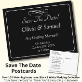 Save The Date -Black & White with Infinity Scroll Aankondigingskaart