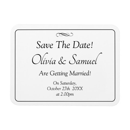 Save The Date - Black & White with Infinity Scroll Magneet (Horizontaal)