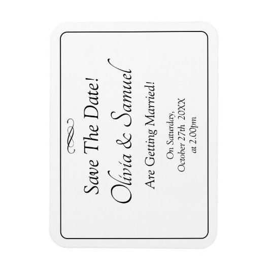 Save The Date - Black & White with Infinity Scroll Magneet (Verticaal)