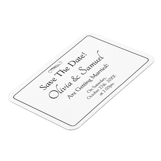 Save The Date - Black & White with Infinity Scroll Magneet (Linkerzijde)