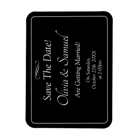 Save The Date - Black & White with Infinity Scroll Magneet (Verticaal)