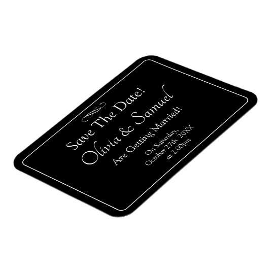 Save The Date - Black & White with Infinity Scroll Magneet (Linkerzijde)