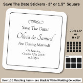 Save The Date - Black & White with Infinity Scroll Vierkante Sticker