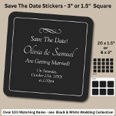Save The Date - Black & White with Infinity Scroll Vierkante Sticker
