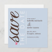 Save the date | Blauw sparen de Datum aankondiging (Voorkant / Achterkant)