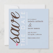 Save the date | Blauw sparen de Datum aankondiging (Voorkant)