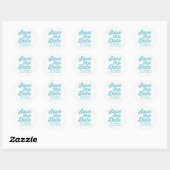 'Save the Date' blauwe bruiloften Ronde Sticker (Vel)