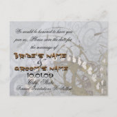 Save The Date Blauwe en Bruine Harten Aankondigingskaart (Achterkant)