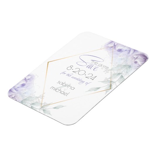 Save the date | BLEKE LILA WATERVERF Magneet (Linkerzijde)