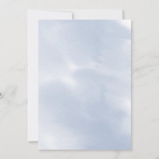 Save the date | Bleke puistblauwe Waterverf Slag Kaart (Achterkant)