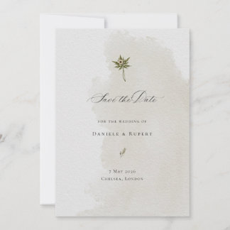 Save the Date Bloemige Aquarel Papierstructuur