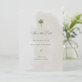 Save the Date Bloemige Aquarel Papierstructuur (Staand voorkant)