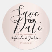 Save the date | Blozen Ronde Sticker (Voorkant)
