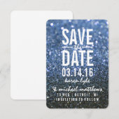 Save the Date | Blue Lit Nite Fab Kaart (Voorkant / Achterkant)