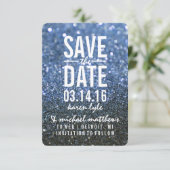 Save the Date | Blue Lit Nite Fab Kaart (Staand voorkant)
