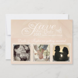 Save the Date Blush-foto met monogram Kaart