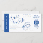 Save the date Boarding pass invitation Kaart (Voorkant)