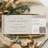 Save the Date Boarding Pass Wedding Plane Ticket Kaart