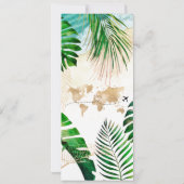 Save the Date Boarding Pass World Map Island Kaart (Achterkant)