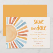 Save the Date boho bohemian sunshine zon Kaart (Voorkant / Achterkant)
