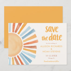 Save the Date boho bohemian sunshine zon Kaart