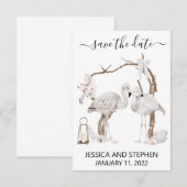 Save the Date Boho Flamingo Tropisch (Voorkant / Achterkant)