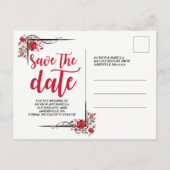 Save the Date Boho Roos & Love Photo Briefkaart (Achterkant)