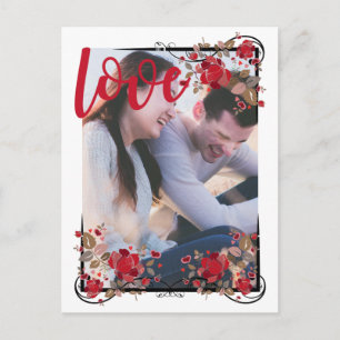 Save the Date Boho Roos & Love Photo Briefkaart