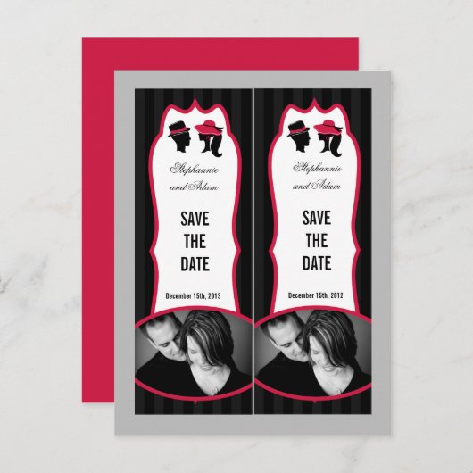 Save the Date Book Mark Favors Formele Petten Eleg Aankondigingskaart (Voorkant / Achterkant)