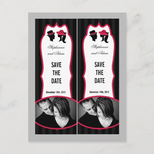 Save the Date Book Mark Favors Formele Petten Eleg Aankondigingskaart (Voorkant)