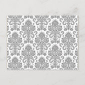 Save the Date Book Mark Favors Grijs Geel Damast Aankondigingskaart (Achterkant)