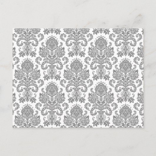 Save the Date Book Mark Favors Grijs Geel Damast Aankondigingskaart (Achterkant)