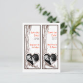 Save the Date Book Mark Favors Herfst Tree Initiaa Aankondigingskaart (Staand voorkant)
